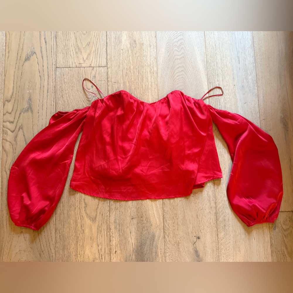 Chic Off-Shoulder Red Blouse